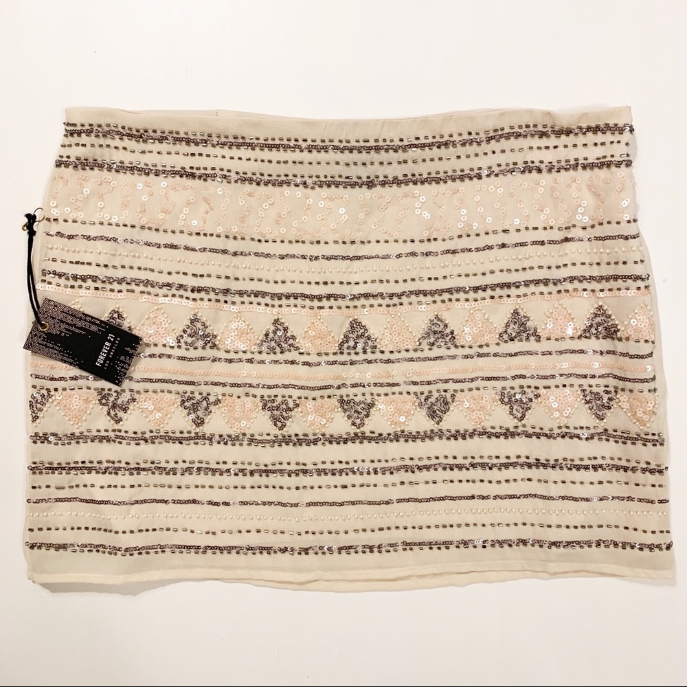 NEW Forever 21 Sequin Beaded Mini Skirt Small